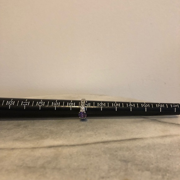 🌕Purple stone accents on silver tone ring - Picture 6 of 7